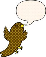 cartoon bird with speech bubble in comic book style png