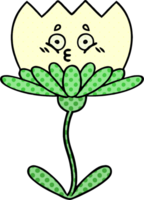 comic book style cartoon of a flower png