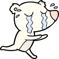 dibujos animados de oso polar llorando png