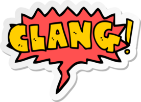 cartoon word clang with speech bubble sticker png