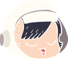 flat color style cartoon astronaut face png