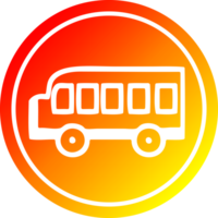 Schule Bus kreisförmig Symbol mit warm Gradient Fertig png