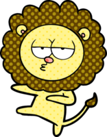 cartoon bored lion dancing png