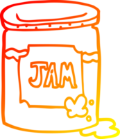 warm helling lijn tekening van een tekenfilm jam pot png