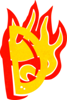 tecknad serie flammande brev png