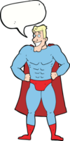 Cartoon-Superheld mit Sprechblase png