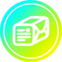 wrapped parcel circular icon with cool gradient finish png