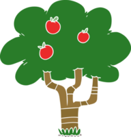 flat color style cartoon apple tree png