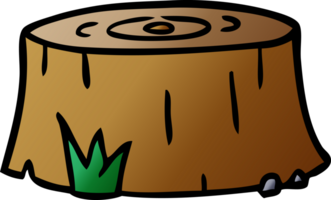 hand drawn gradient cartoon doodle of a tree log png