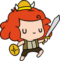 cartoon illustration kawaii cute viking child png