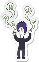 sticker of a cartoon spooky vampire png