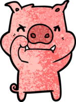 cochon de bande dessinée en colère png