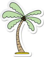 sticker of a quirky hand drawn cartoon palm tree png