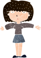 cartoon woman shrugging shoulders png