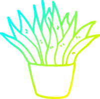 cold gradient line drawing of a cartoon house plant png