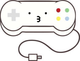 flat color retro cartoon of a game controller png