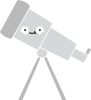 platt Färg retro tecknad serie av en teleskop png