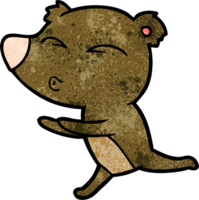 cartoon running bear png