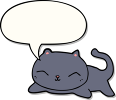 desenho animado gato com discurso bolha adesivo png