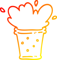 warm gradient line drawing of a cartoon fizzy drink png