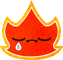 retro illustration style cartoon of a fire png