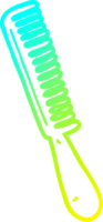 cold gradient line drawing of a cartoon comb png