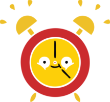 flat color retro cartoon of a alarm clock png