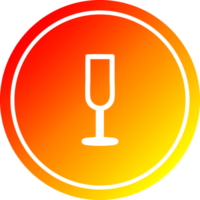 champagne flute circular icon with warm gradient finish png