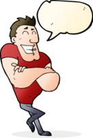 cartoon muscle guy with speech bubble png