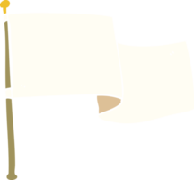 cartoon doodle white flag waving png