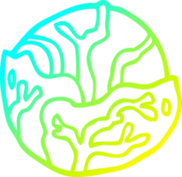 cold gradient line drawing of a cartoon cabbage png