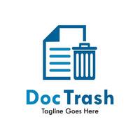 Documen trash logo template illustration vector