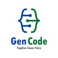 Gen code logo template illustration vector