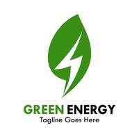 Green energy design logo template illustration vector