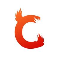 Letter c with fire logo template illustration vector