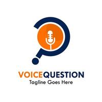 Voice question logo template illustration vector