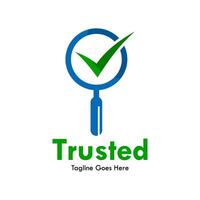 Trusted design logo template illustration. there are finder with true symbol vector