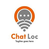 Chat Location logo template illustration vector