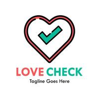Love check logo template illustration vector