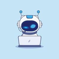 Minimal AI Tech Robot Vector Illustration