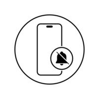 Silent mode with smartphone icon vector. Turn off sound sign symbol vector