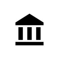 Bank building icon vector. Museum university sign symbol in simple style vector