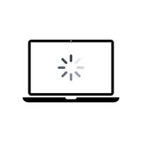 Loading on laptop screen icon vector. Buffering on notebook display concept vector