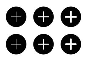 Add button icon vector. Plus symbol on black circle vector