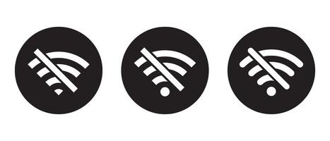 No wifi sign icon vector. Disconnected wireless network concept vector