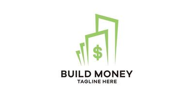 building and money logo design, creative logo design, template, symbol, icon, idea. vector