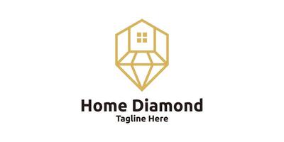 home diamond logo design, jewelry, luxury, logo design template, symbol, creative idea. vector