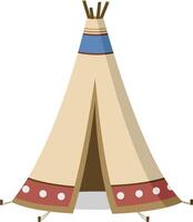 Vector illustration of a traditional native americans teepee in cartoon style isolated on white background. Traditional Houses of the World Series