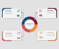 Abstract arrows of graph, diagram with 4 steps, options, parts or processes. Vector business template for presentation free vector