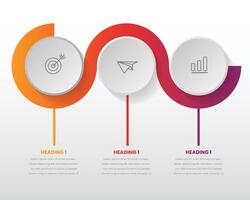 vector infografía etiqueta diseño modelo con íconos y 3 opciones o pasos. lata ser usado para proceso diagrama, presentaciones, flujo de trabajo disposición, bandera, fluir cuadro, informacion grafico Pro vector